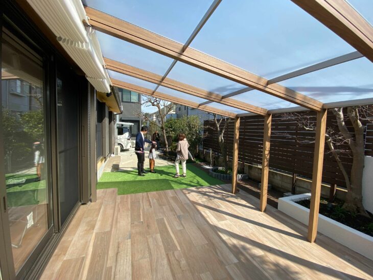 広々デッキタイルのあるお庭へリフォーム